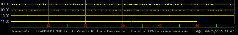 Sismografo di Tavagnacco, ultime 4 ore